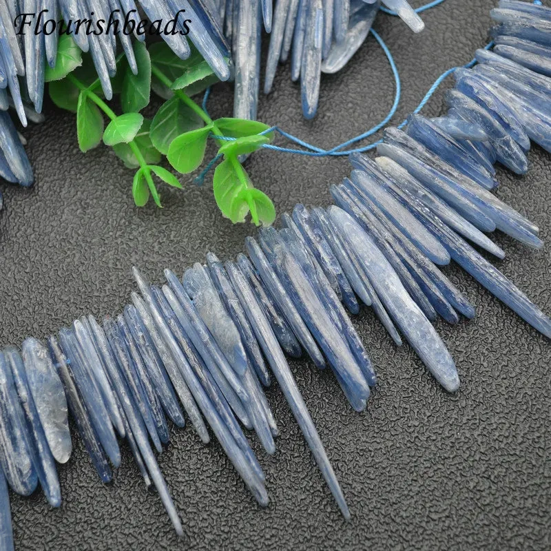 High Quality Natural Kyanite Needle Shape Gemstone Beads for DIY Jewelry Making Supply Irregular Stone Loose Beads 1 Strand