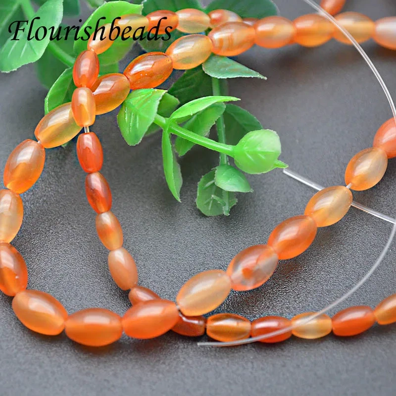 High Quality Natural Red Onyx Agate 6mm 10mm Rice Barrel Beads DIY for Jewelry Making Accessories  10 Strands Per Lot
