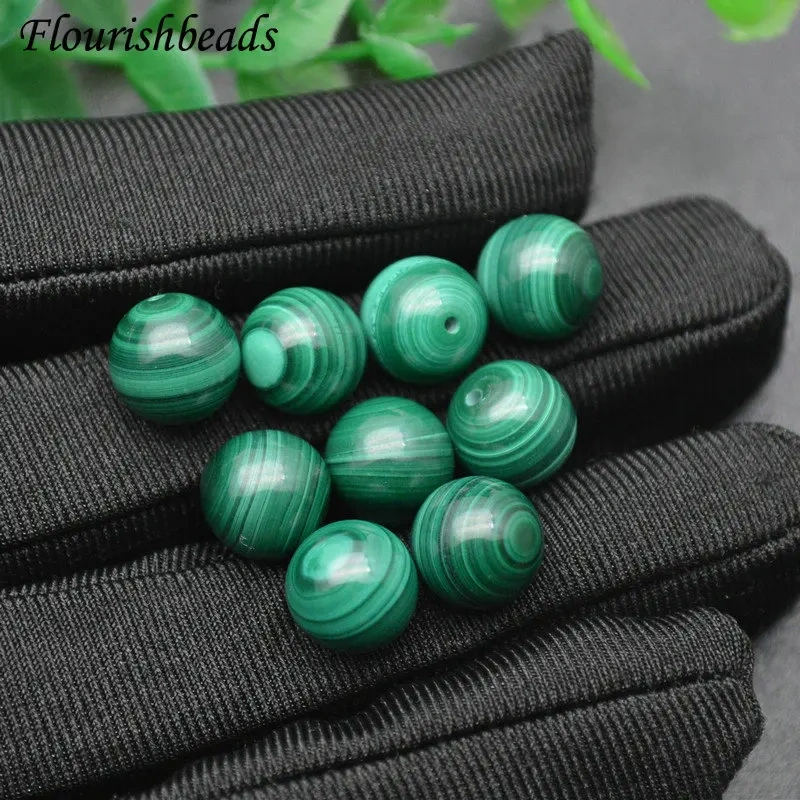 50pcs/lot Grade AA Green Stone Beads Half Hole for Earrings DIY Jewelry Making Necklace Bracelet Jewelry Findings Components