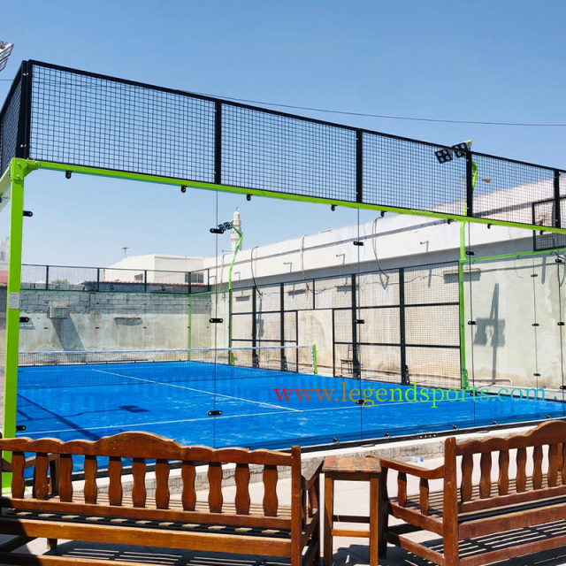 Most Popular Padel Manufacturer Super Panoramic Paddle Tennis Court For Padel Club