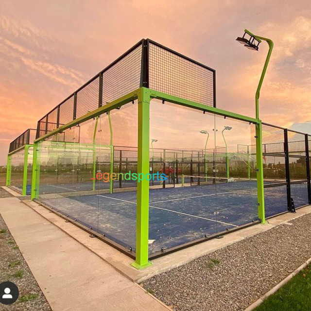 New Custom Luxury Cancha De Padel Indoor Outdoor Portable Panoramic Padel Tennis Court Supplier