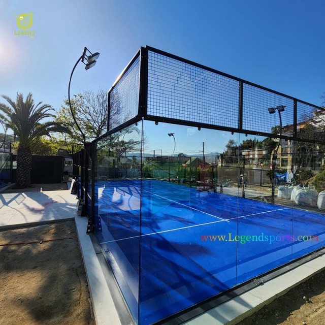 New Custom Luxury Cancha De Padel Indoor Outdoor Portable Panoramic Padel Tennis Court Supplier