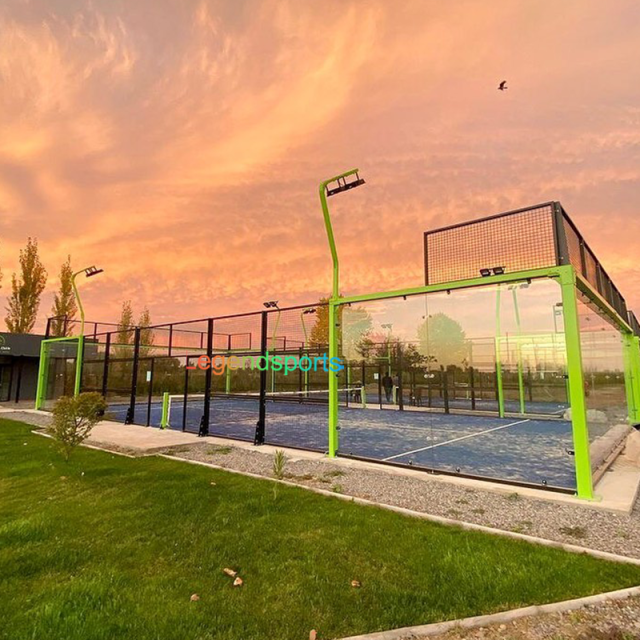 New Custom Luxury Cancha De Padel Indoor Outdoor Portable Panoramic Padel Tennis Court Supplier