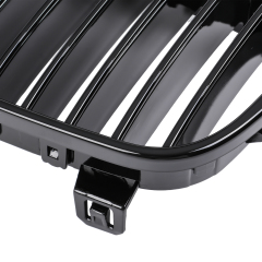 Glanz Schwarz Einzelsteg Nieren Grill Passend für BMW 1er E81 E87 Vorfacelift