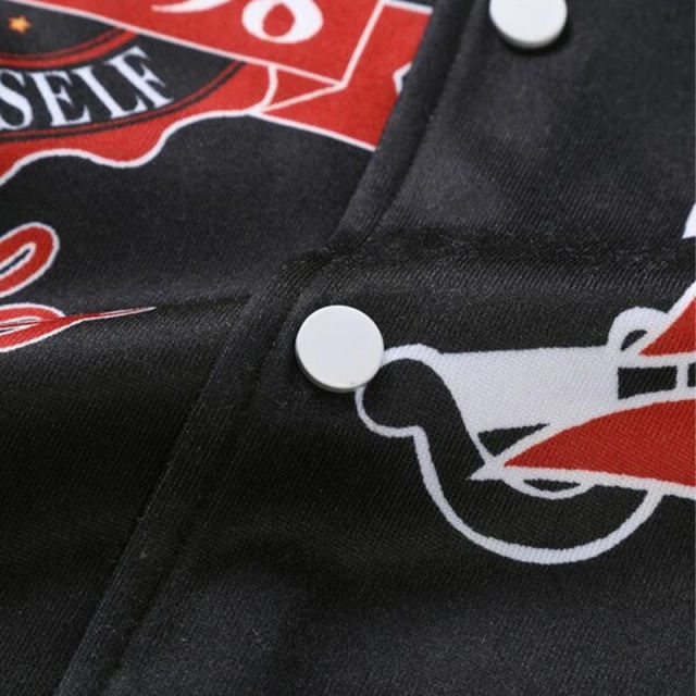 Mens Embroidery Varsity Baseball Letterman Bomber Hooded Jacket