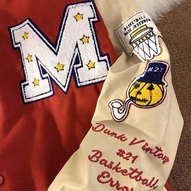 Mens Embroidery Varsity Baseball Letterman Bomber Streetwear Lining Jackets