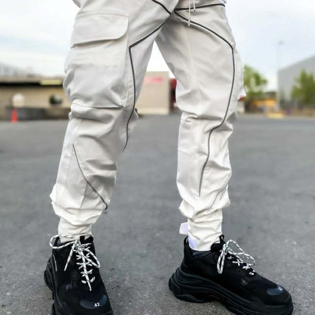 Mens Streetwear Style Pockets Trackpants