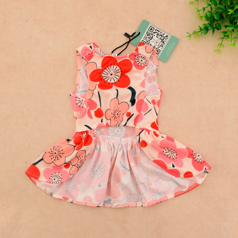 Elegant Floral Ribbon Dog Dress