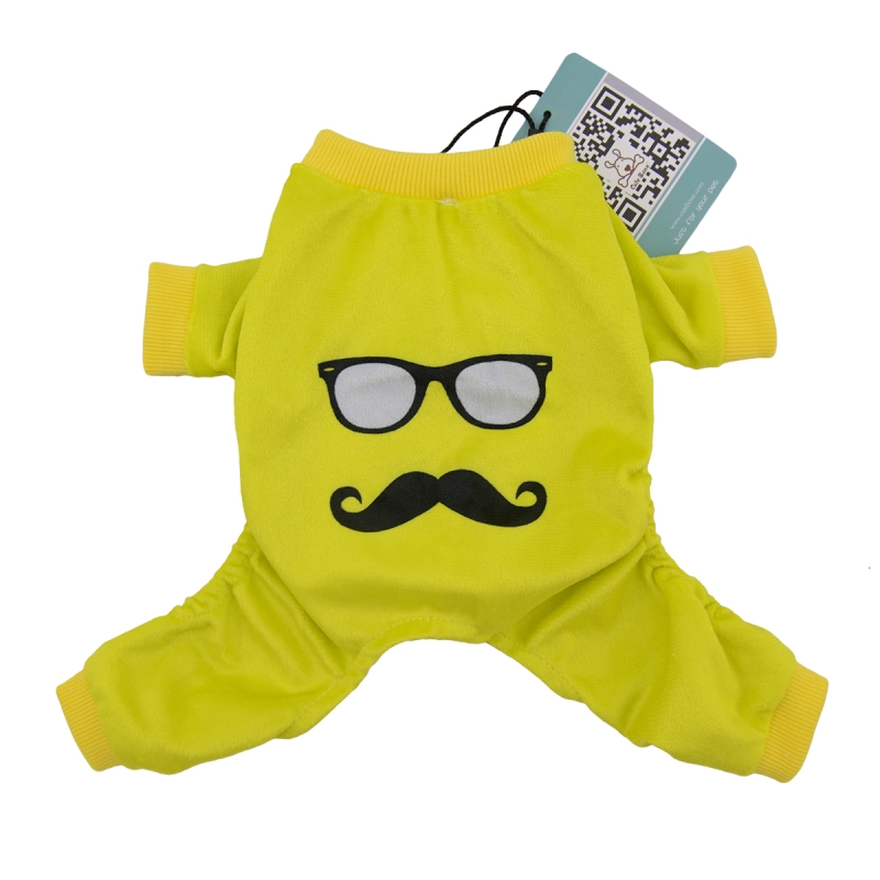 CuteBone Dog Pajamas Glasses Dog Apparel Dog Jumpsuit Pet Clothes Onesie Pajamas P10