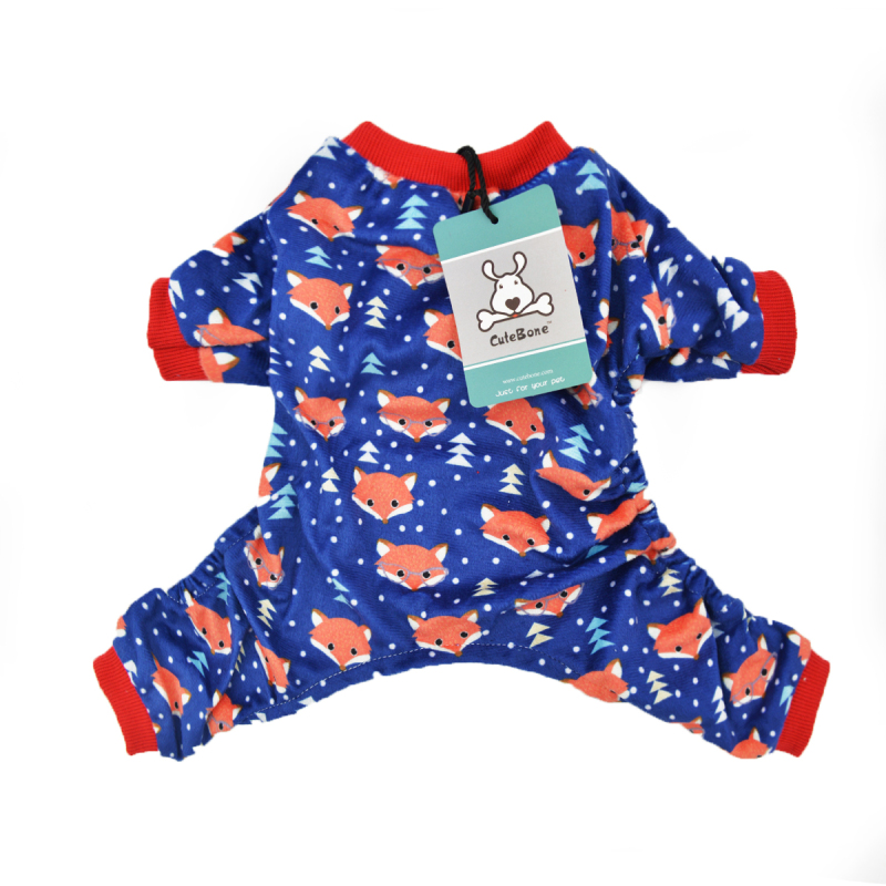 DarkBlue Fox Dog Pajamas