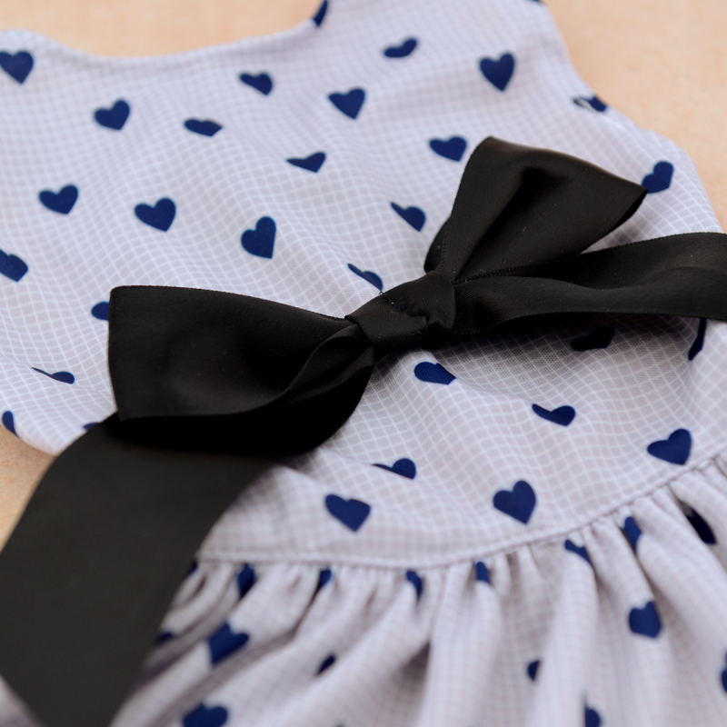 CuteBone Polka dot dress with elegant ribbon for dog baby