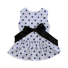 CuteBone Polka dot dress with elegant ribbon for dog baby