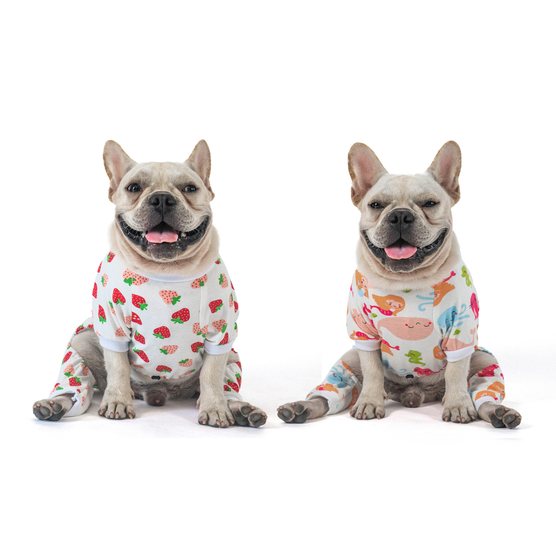 2 pack of Cotton Dog Pajamas - Strawberry&amp;Mermaid