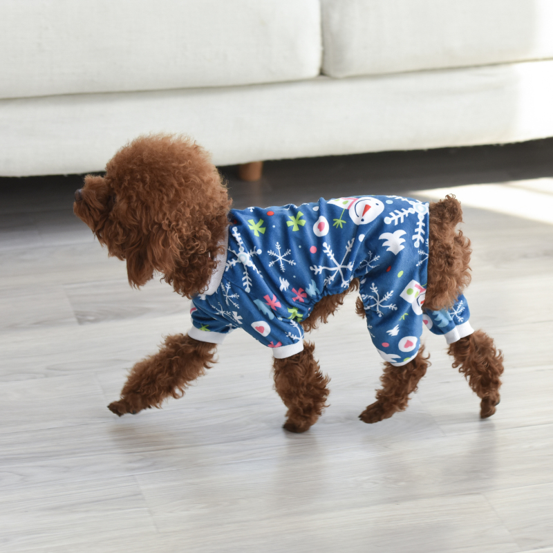 Christmas Snow Dog Pajamas-Blue