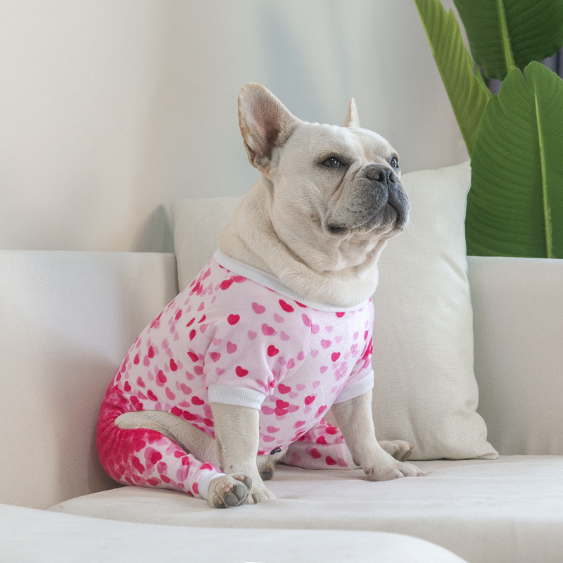 CuteBone Sweet Heart Pink  Dog Pajamas