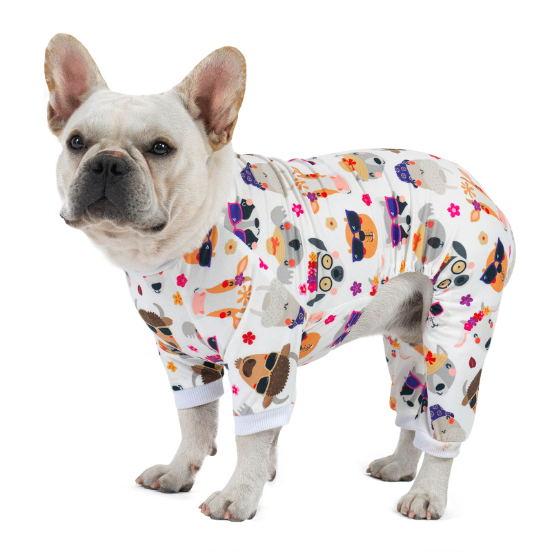 2 pack Cotton and Stretchy Dog Pajamas - Animals