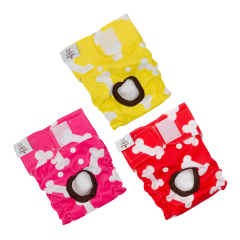 3pcs/pack Bone Print Washable Female Dog Diapers