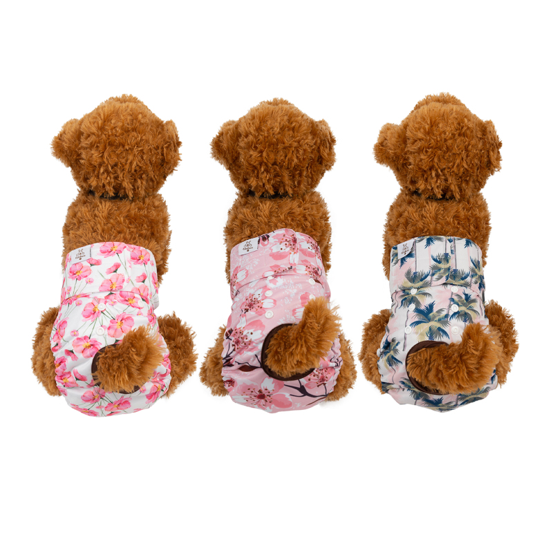 3 Pack Jungle Series Coconut Tree Female Dog Diapers