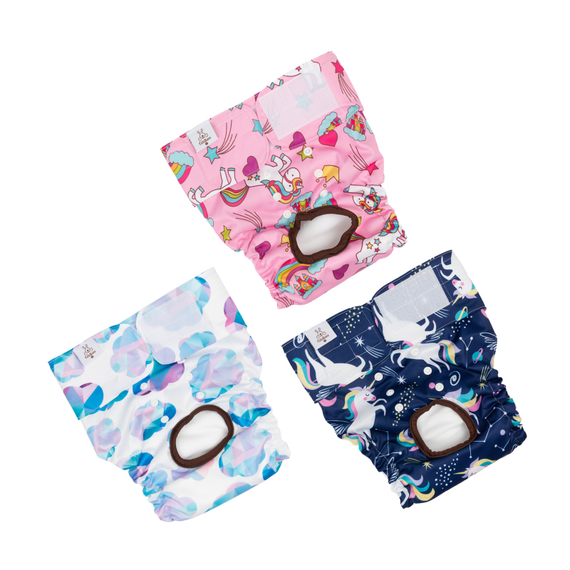 3 Pack Unicorn Pattern Female Dog Diapers