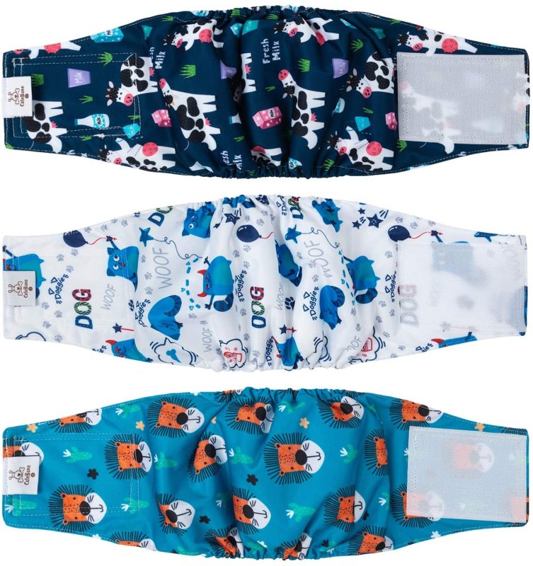 Male Dog Diapers Belly Bands 3 Pack for Male Dogs Wraps Washable Doggie Pants