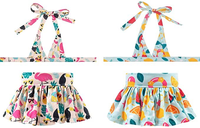 CuteBone Dog Bikini 2-Pack Swimsuit Puppy Bathing Suit for Small Dogs Female