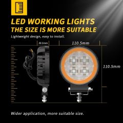 New 4inch LED 4X4 Round Spotlight 44LED DRL for Truck LED Working Lights Black Cover LED Square Headlights