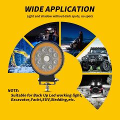 New 4inch LED 4X4 Round Spotlight for Truck LED Working Lights Black Cover LED Square Headlights