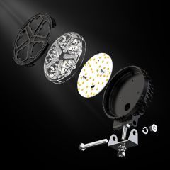 Automotive Truck Forklift off Road Driving Lights Auxiliary Headlight White Yellow Round DRL Work Lights