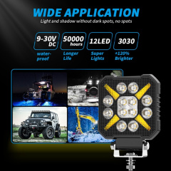 Wholesale 4inch Square LED Work Light Waterproof Offroad LED Laser Spot Flood Beam for Trucks Jeeps