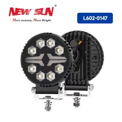 2025 New LED Round Spotlight White+Amber for Truck LED Working Lights Black Cover LED Square Headlights
