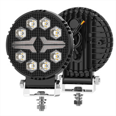 2025 New LED Round Spotlight White+Amber for Truck LED Working Lights Black Cover LED Square Headlights