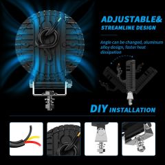 2025 New LED Round Spotlight for Jeep Truck Car Tractor SUV ATV Car LED Headlights