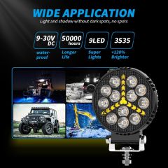 2025 New LED Round Spotlight for Jeep Truck Car Tractor SUV ATV Car LED Headlights