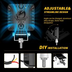 4" Square Auto Working Light Dual Lighting Car Driving DRL Headlamp Strobe Lights for Truck Motorcycles