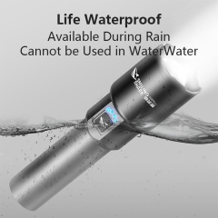 Smiling Shark 6000 Lumens 5500Mah 8 Hours Long Last Led Torch Rechargeable Torch Flashlight 4 Mode Super Bright Torches Rechargeable Torches Led Rechargeable Torch Llight Rechargeable-4modes Zoomable Waterproof for Camping Hiking Working-SD5225