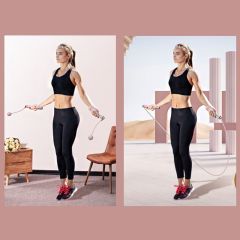 2 in 1 Cordless Digital Skipping Rope Cord Counter Jump Rope & Eva Bag-807