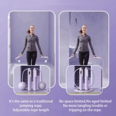 2 in 1 Cordless Digital Skipping Rope Cord Counter Jump Rope & Eva Bag-807