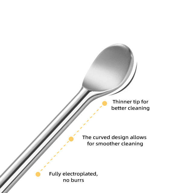 Double-Ended Stainless Steel Ear Cleaning Tool Kit Home Use Ear pick Sticks Ear Cleanser Spoon Earwax Remover Pick Tool