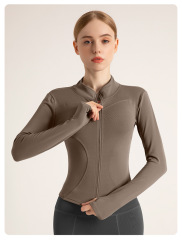 Long Sleeve Sports Jacket Women Zip Fitness Yoga Shirt Winter Warm Gym Top Activewear Running Coats Workout Clothes For Cycling