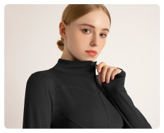 Long Sleeve Sports Jacket Women Zip Fitness Yoga Shirt Winter Warm Gym Top Activewear Running Coats Workout Clothes For Cycling