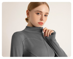 Long Sleeve Sports Jacket Women Zip Fitness Yoga Shirt Winter Warm Gym Top Activewear Running Coats Workout Clothes For Cycling