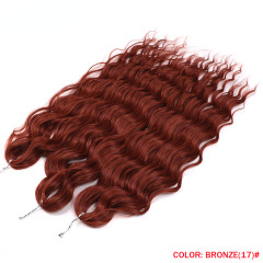 Anna 24 Inch Synthetic Hair Water Wave Braiding Hair Extensions Ombre Blonde Deep Wave Afro Curl Twist Crochet Hair for Women