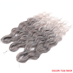 Anna 24 Inch Synthetic Hair Water Wave Braiding Hair Extensions Ombre Blonde Deep Wave Afro Curl Twist Crochet Hair for Women