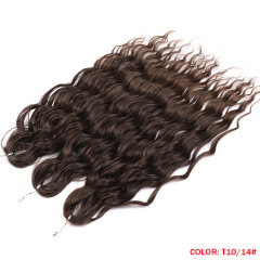 Anna 24 Inch Synthetic Hair Water Wave Braiding Hair Extensions Ombre Blonde Deep Wave Afro Curl Twist Crochet Hair for Women
