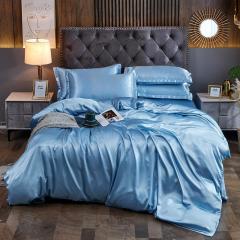 High End Queen Duvet Cover Set Silky Soft Cozy King Size Bedding Set Luxury Polyester Satin Smooth Single Double Bedding Sets