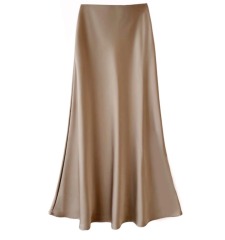 TRAF Satin Midi Skirt Woman High Waist Long Skirts For Women New Fashion 2023 Autumn Casual Elegant Party Women's Skirts
