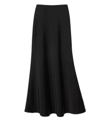 TRAF Satin Midi Skirt Woman High Waist Long Skirts For Women New Fashion 2023 Autumn Casual Elegant Party Women's Skirts