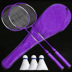 Professional Badminton Rackets Shuttlecocks and Carrying Bag Set Double Badminton Racquet Set Indoor Outdoor Speed Sports