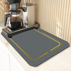 Coffee Mat Hide Stain Rubber Backed Absorbent Dish Drying Mat for Kitchen Counter Coffee Bar