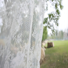 Pure White Floral Vintage Lace Sheer Curtains Panel Rod Pocket Country Window Sheer Knitted Lace Curtain Drapes